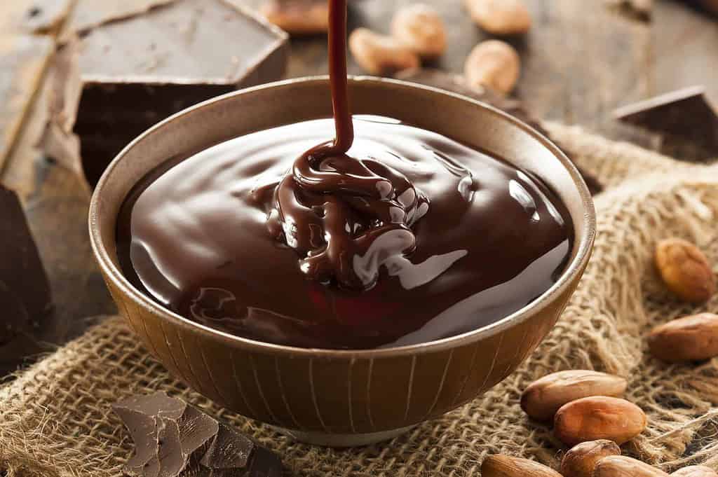 chocolate in a bowl at a room temperature