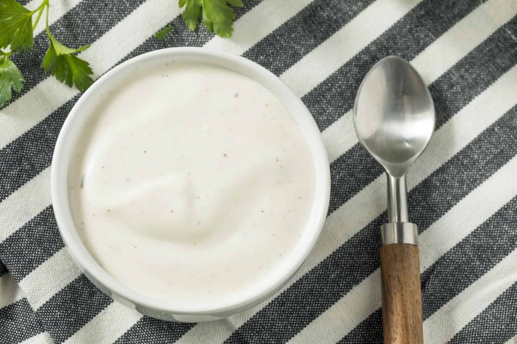 creamy ranch dressing in a bowl