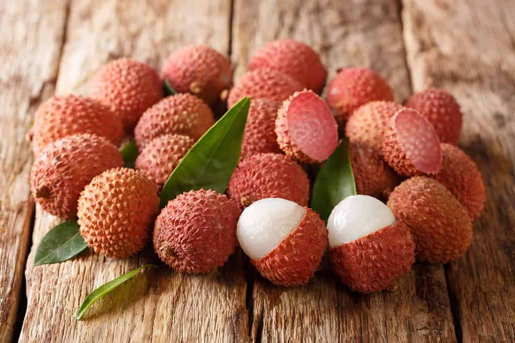 heap of lychee fruit